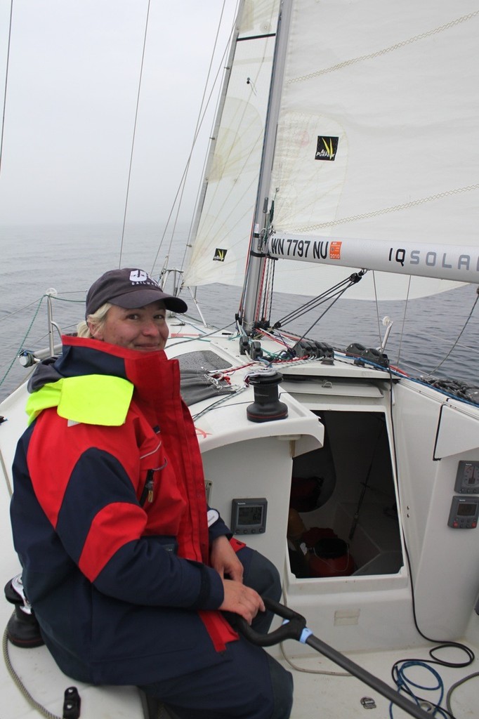 Diane Reid at the helm of One Girl’s Ocean Challenge © Guy Perrin http://sail-world.com